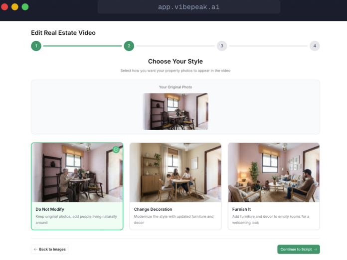 Vibepeak's AI real estate video generator | AI PropTech News